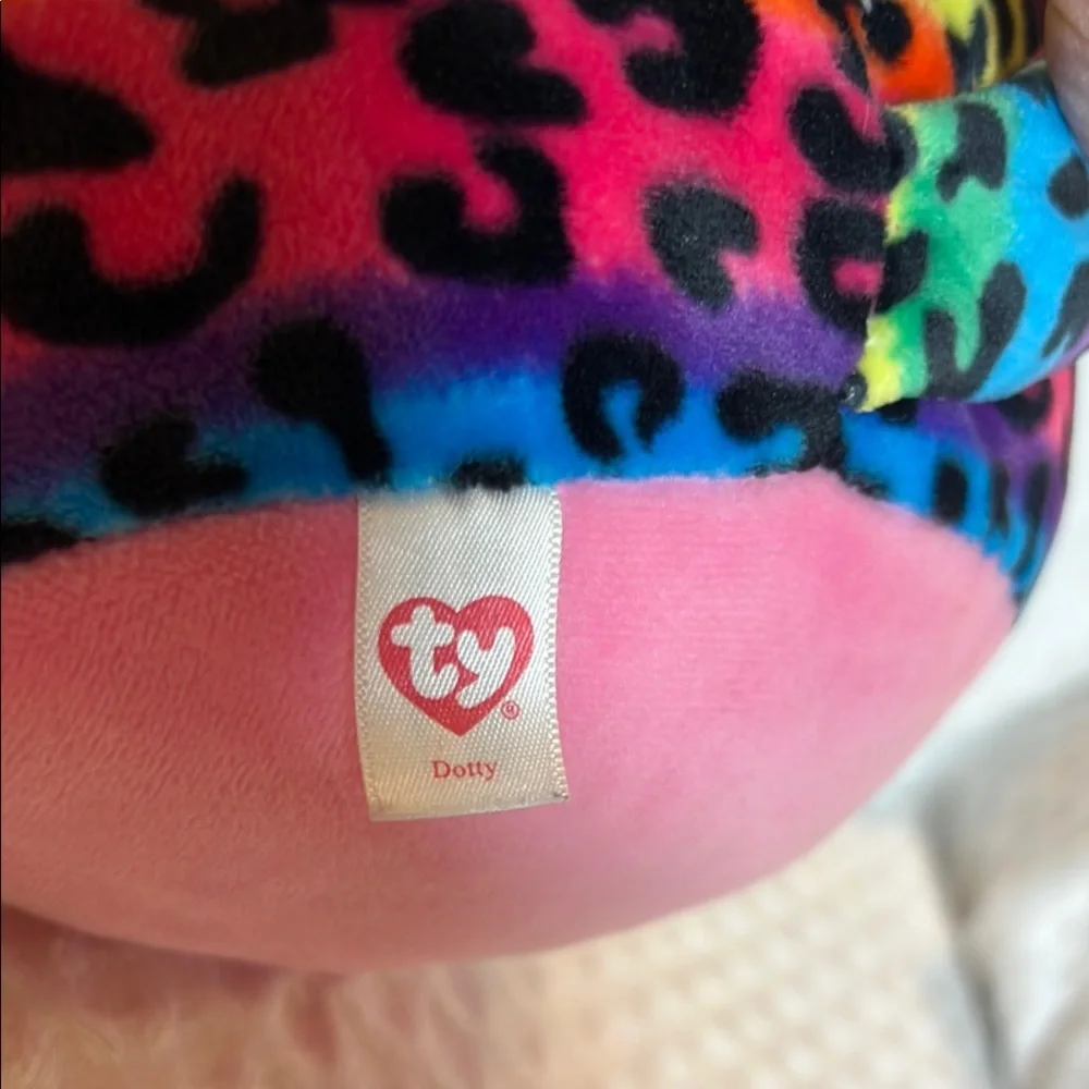 Ty Dotty Multicolor Squish a Boo Leopard Plush 8 Inch Stuffed Animal